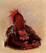 George Catlin Wah-ro-Nee-Sah,Oto Chief oil painting